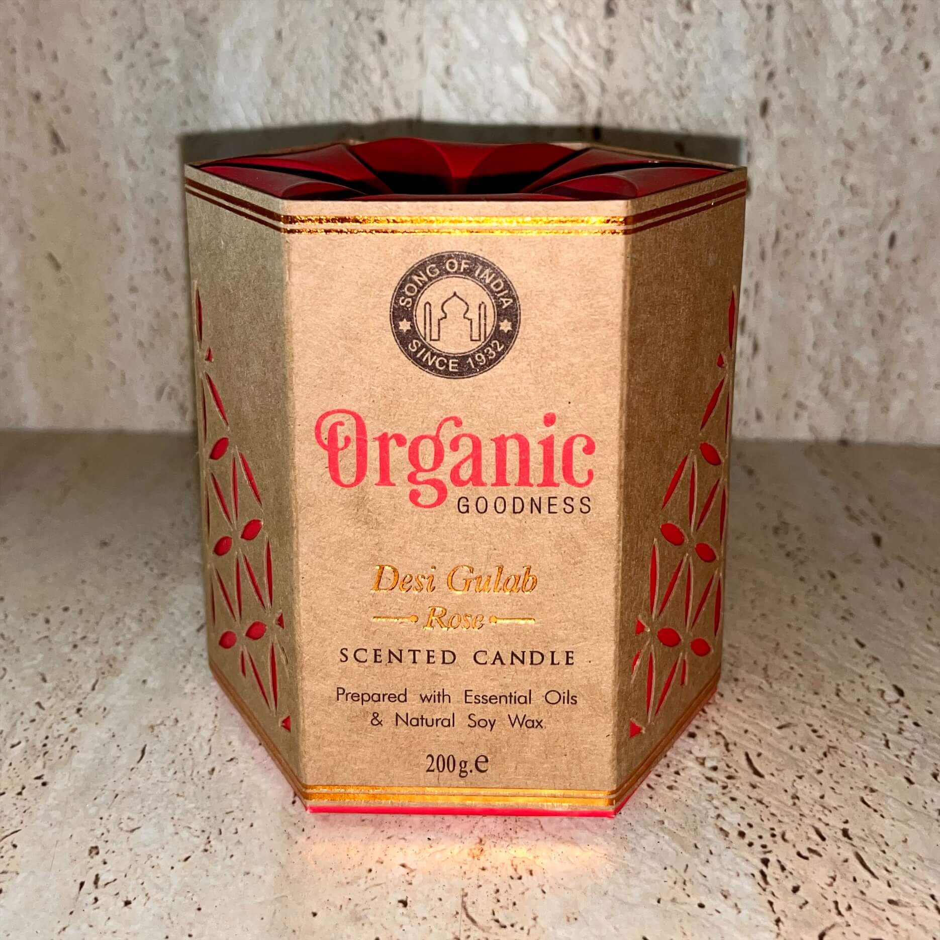 Organic Goodness Soy Candle ROSE in Amber Glass Jar