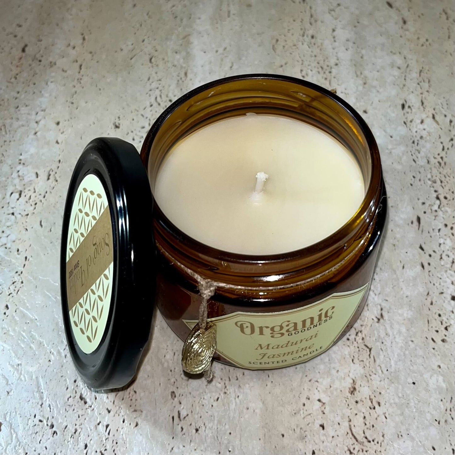Organic Goodness Soy Candle JASMINE in Amber Glass Jar