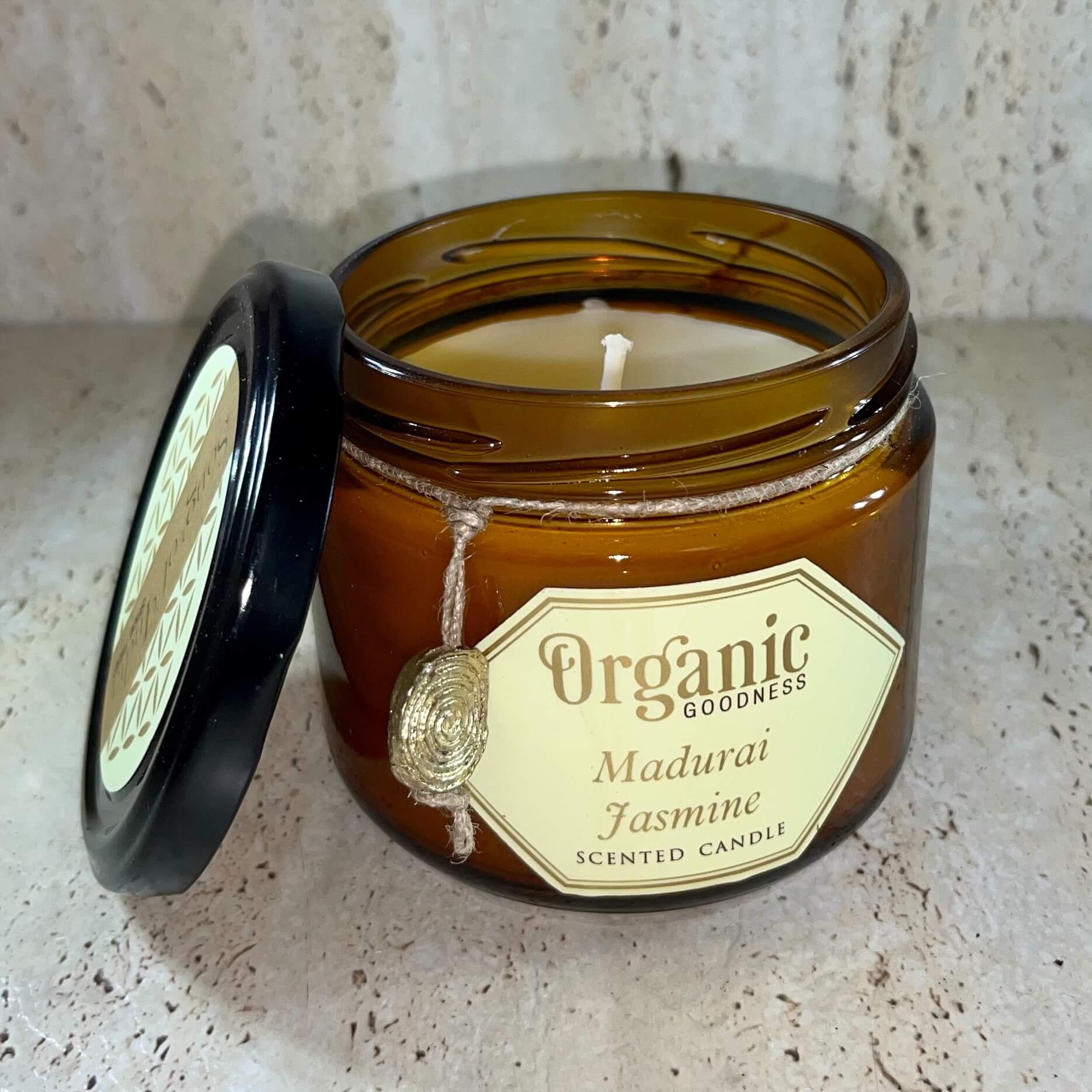 Organic Goodness Soy Candle JASMINE in Amber Glass Jar