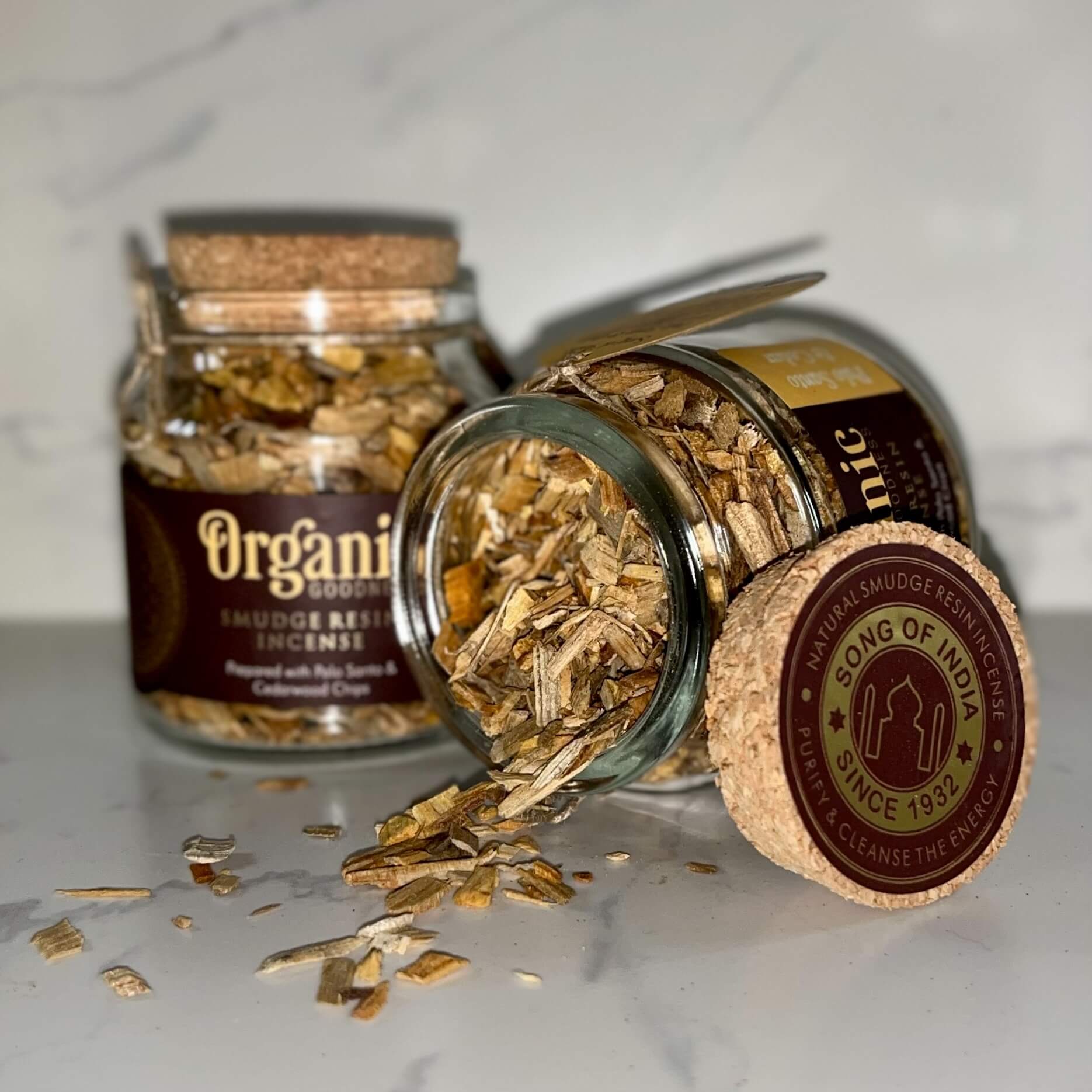 Organic Goodness Smudge Resin PALO SANTO & CEDAR 80g Jar