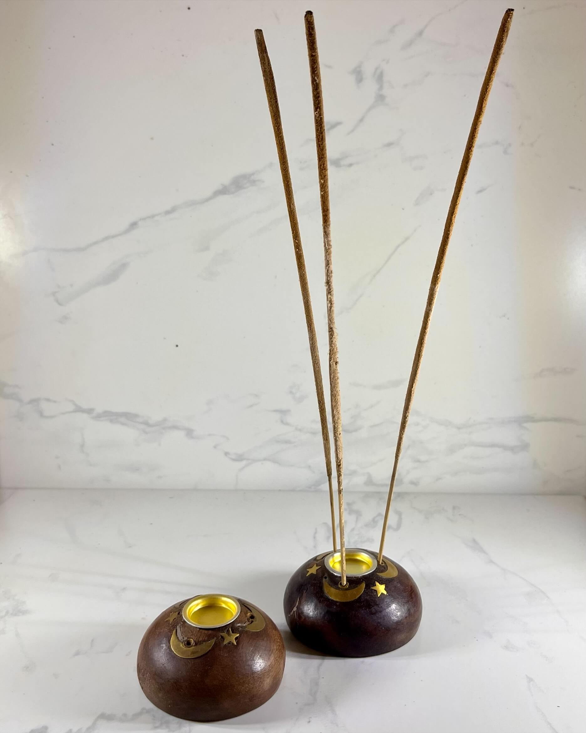 Cone & Incense Holder Wooden Star and Moon