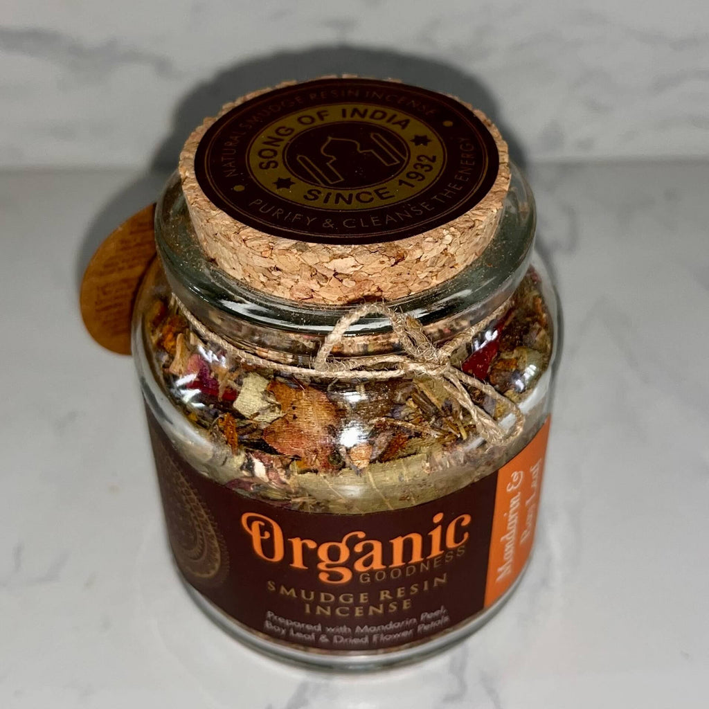 Organic Goodness Smudge Resin MANDARIN BAY LEAF 80g Jar