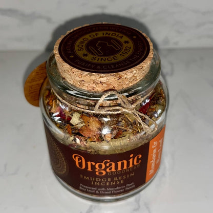 Organic Goodness Smudge Resin MANDARIN BAY LEAF 80g Jar